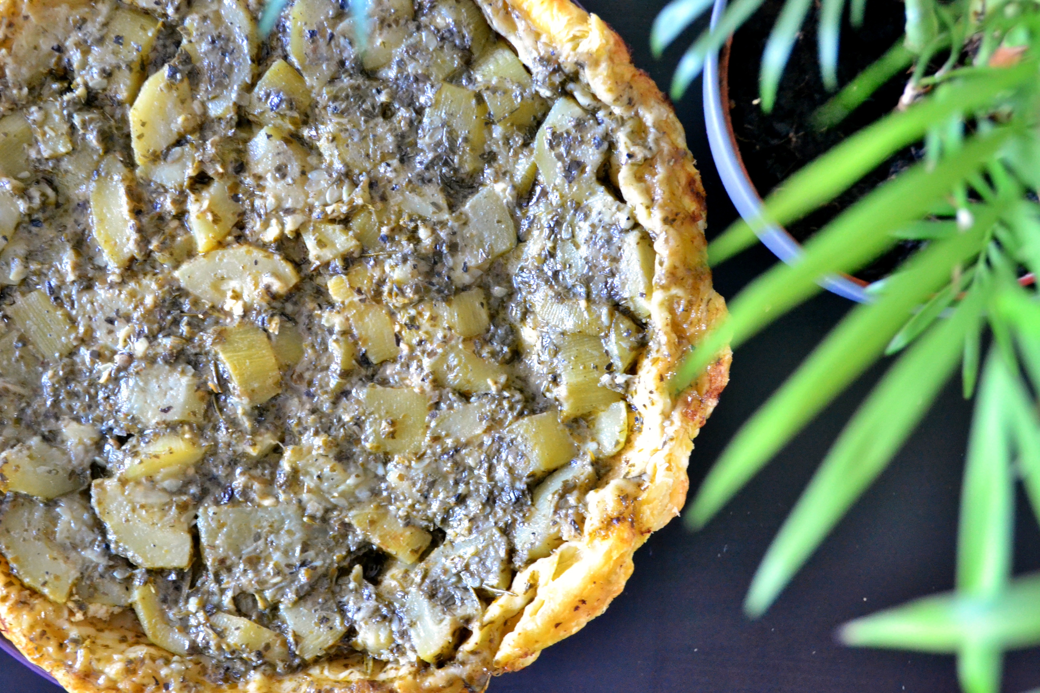 Photo de tarte tartin de courgette au chèvre