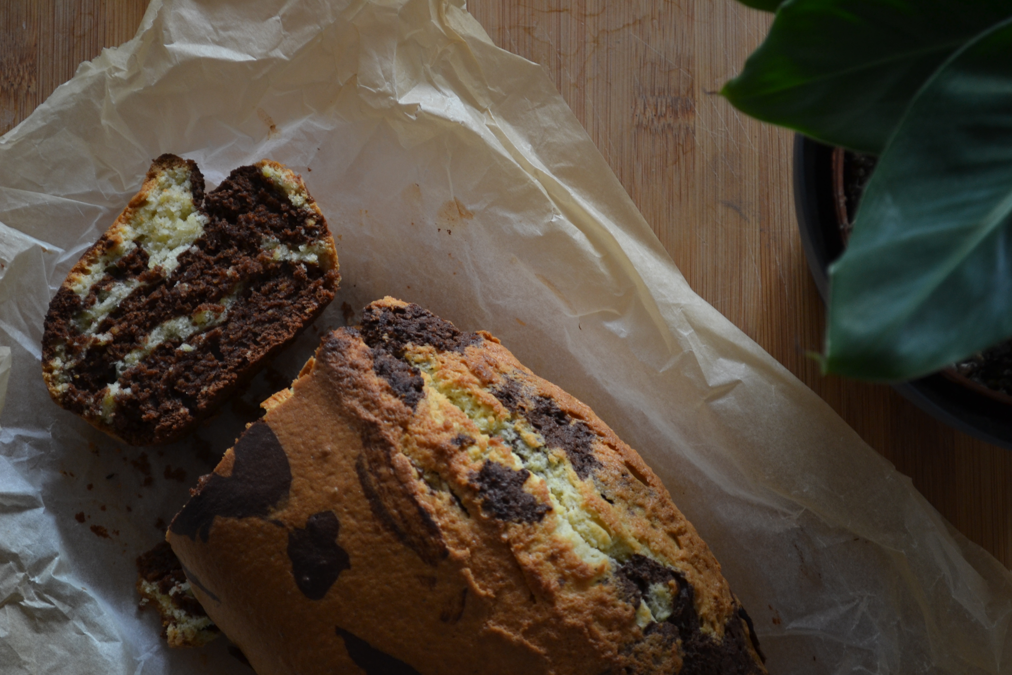 Part de marbré chocolat vanille